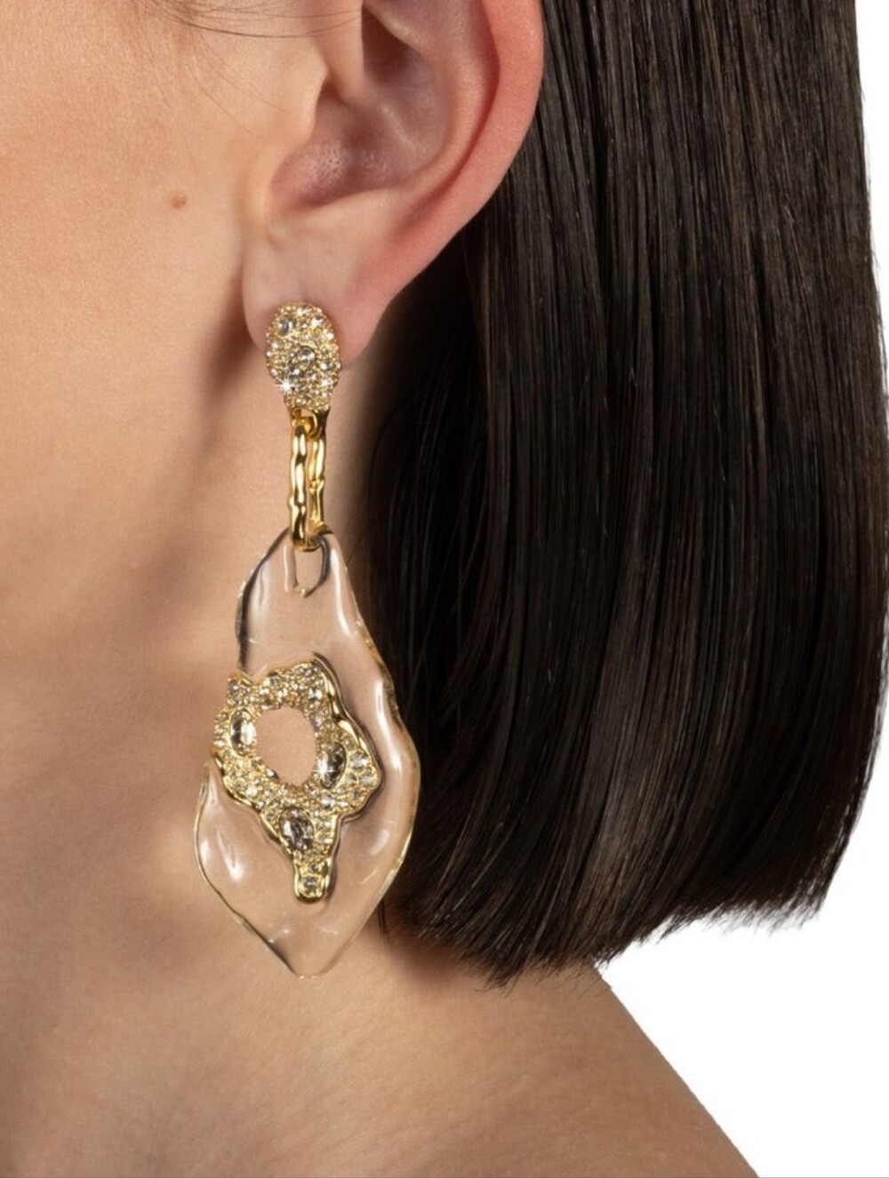 Alexis Bittar Liquid Lucite Crystal Pavé Geode Drop Earring - Picture 4 of 7